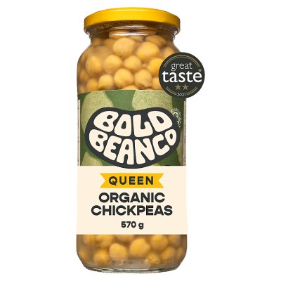 Bold Bean Co organic chickpeas 570g, imported from the UK