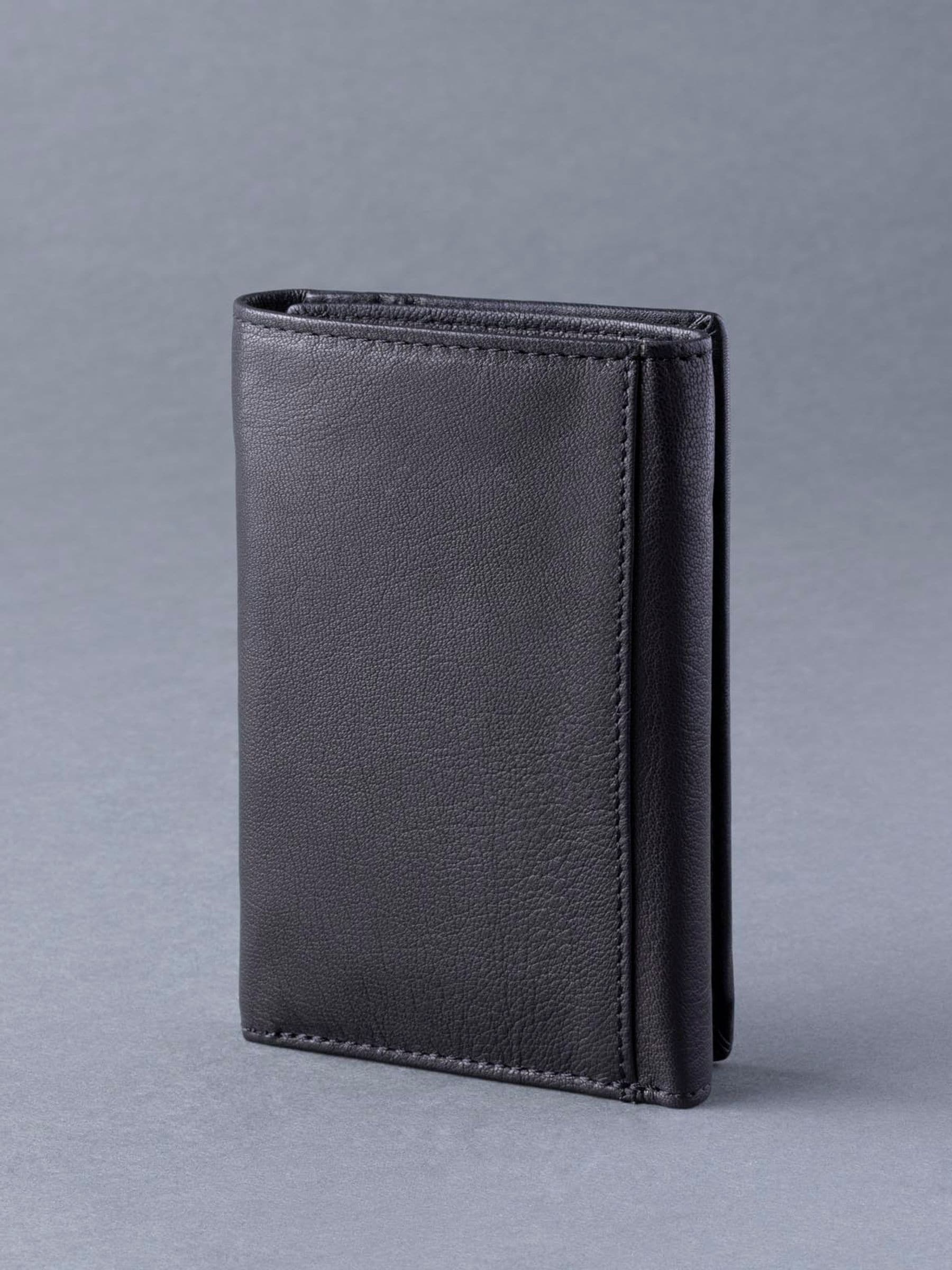 Lakeland Leather Black Bowston tri-fold wallet - British product