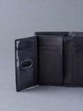 Lakeland Leather Black Bowston tri-fold wallet - British product