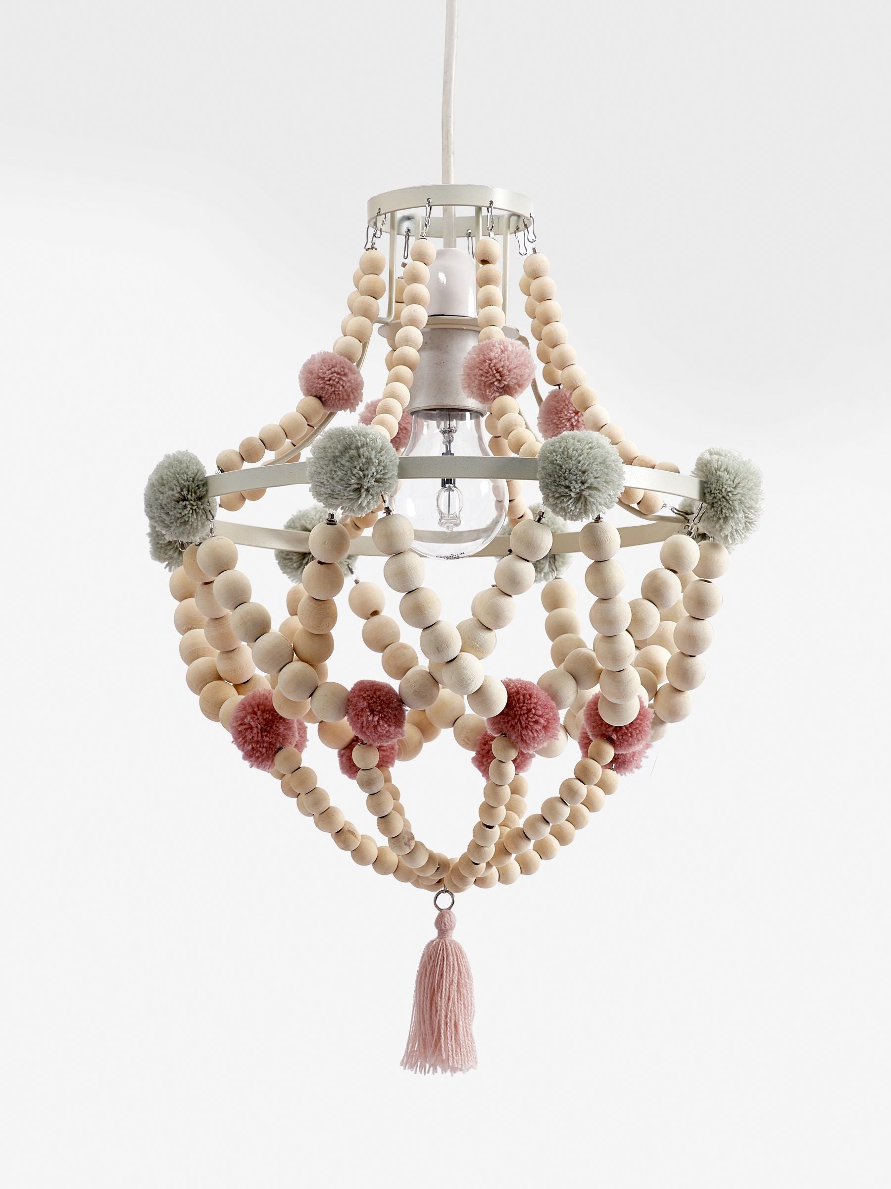 Tahlia pom pom chandelier light shade (British brand)