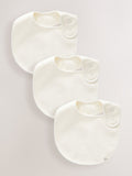 cream cotton baby bibs 3 pack, imported from the UK
