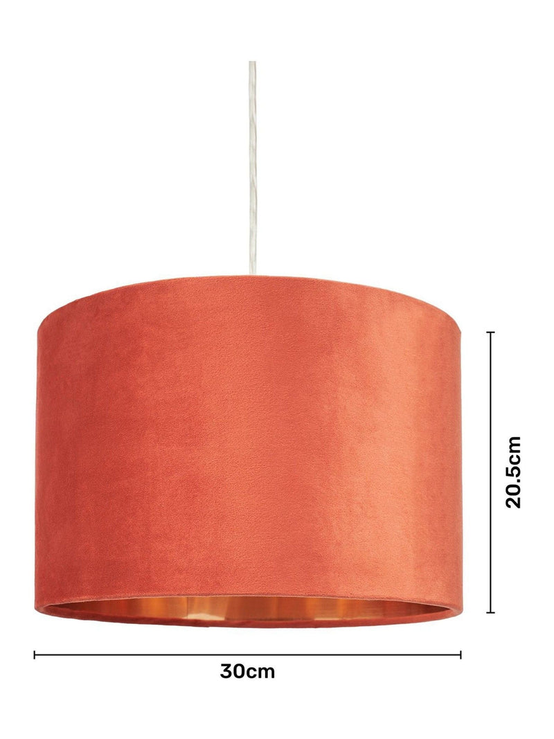 BHS burnt orange velvet lamp shade 30cm, UK version