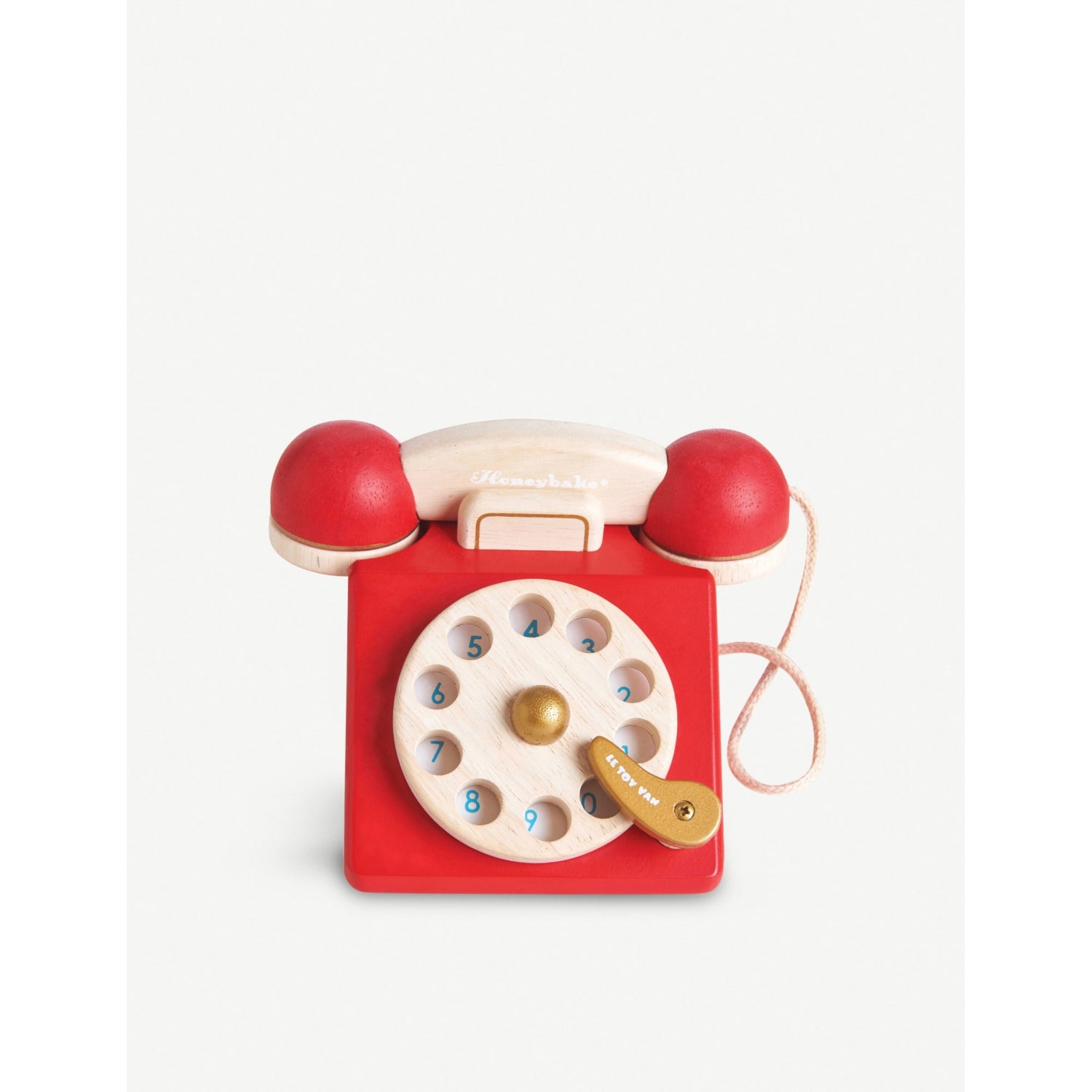 Le Toy Van vintage wooden phone with spinning wheel - British product