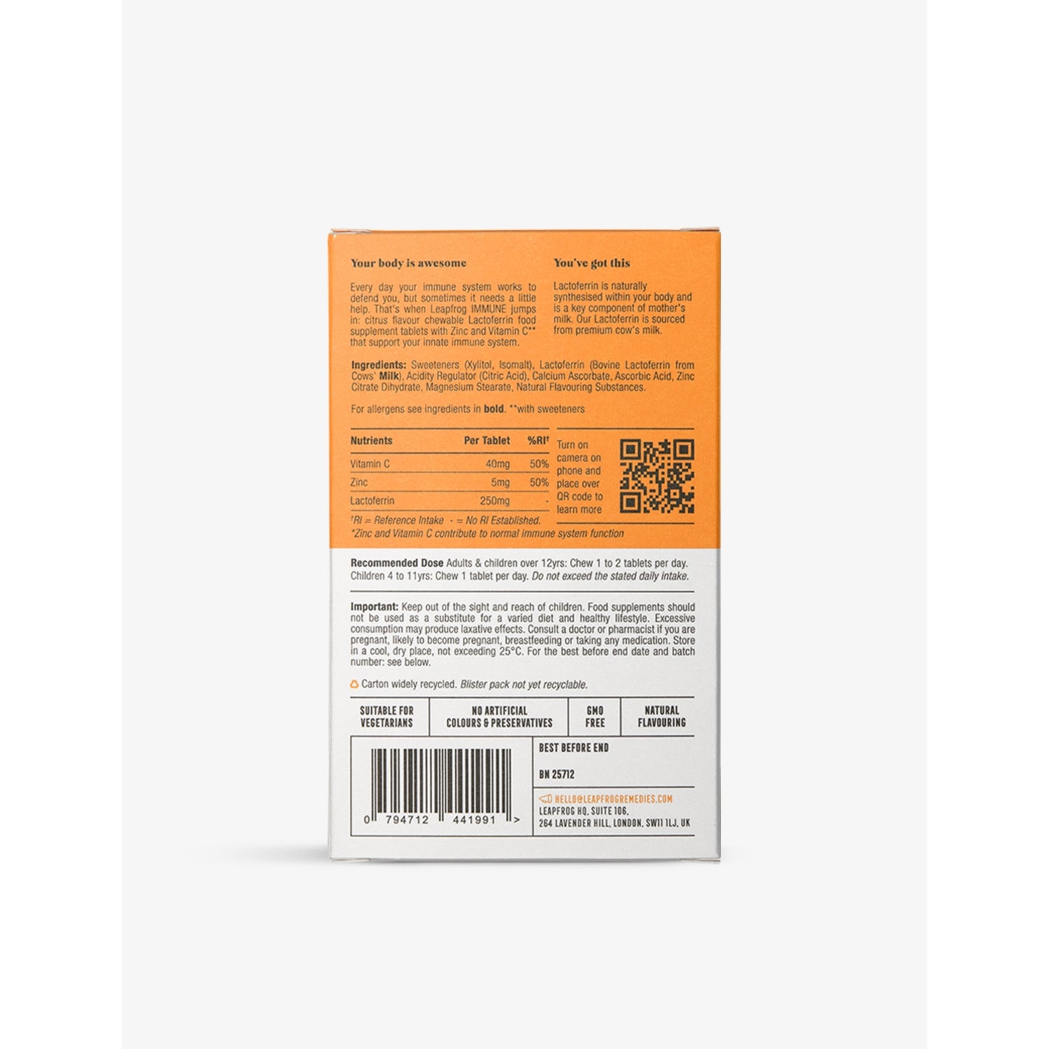Leapfrog Immune Tablets 15 count, imported from the UK