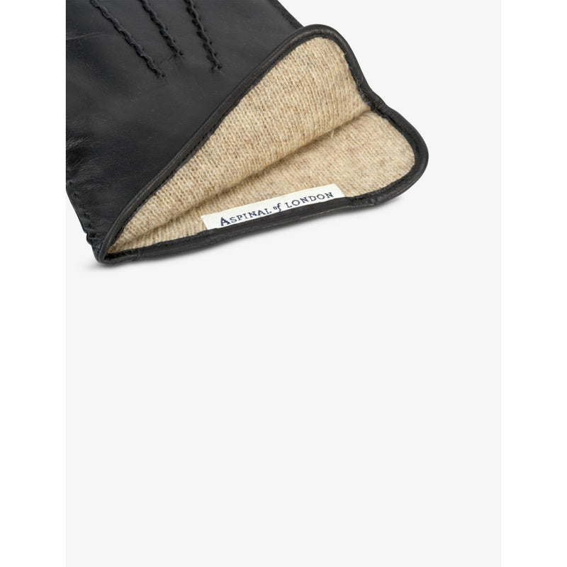 Aspinal of London cashmere and leather gloves, wrist length - British product