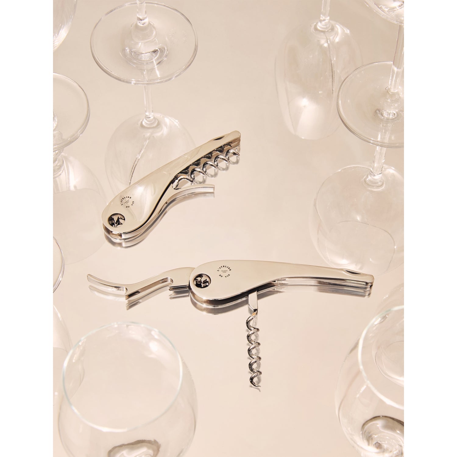 L'Atelier Du Vin steel and rosewood wine corkscrew 12.2cm - British product