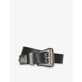 The Kooples wide leather belt with adjustable buckle (British brand)
