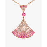 Bvlgari Divas Dream pendant necklace pink sapphire diamond 18ct rose gold, UK version