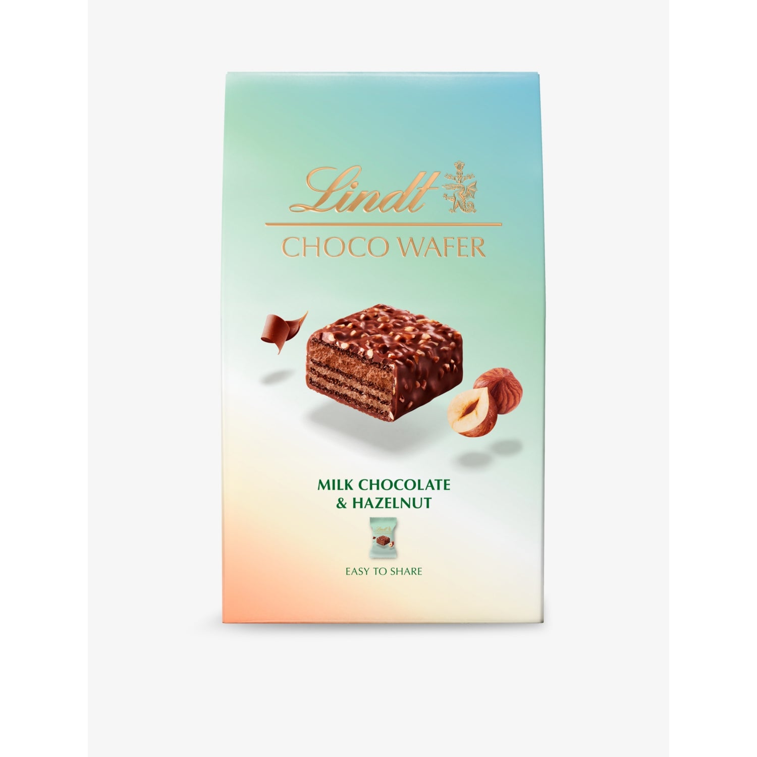 Lindt milk chocolate hazelnut wafers box of eight, UK version