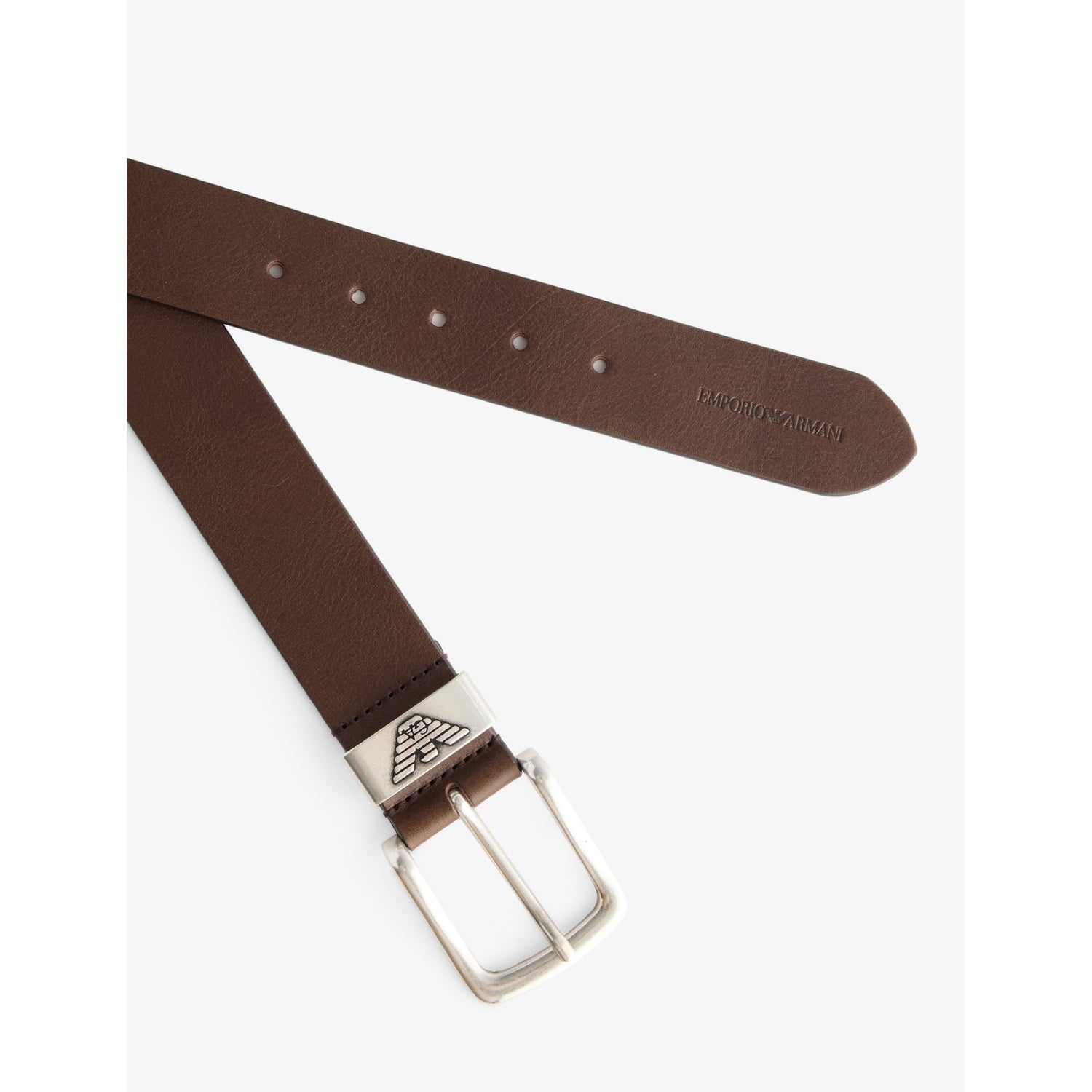 Emporio Armani logo-embossed leather belt 106cm - British product