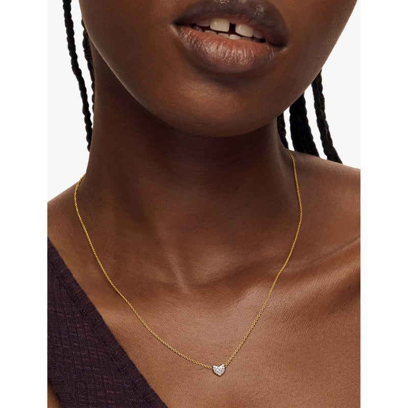 Monica Vinader yellow gold vermeil heart pendant necklace 2.4ct lab-grown diamond, imported from the UK