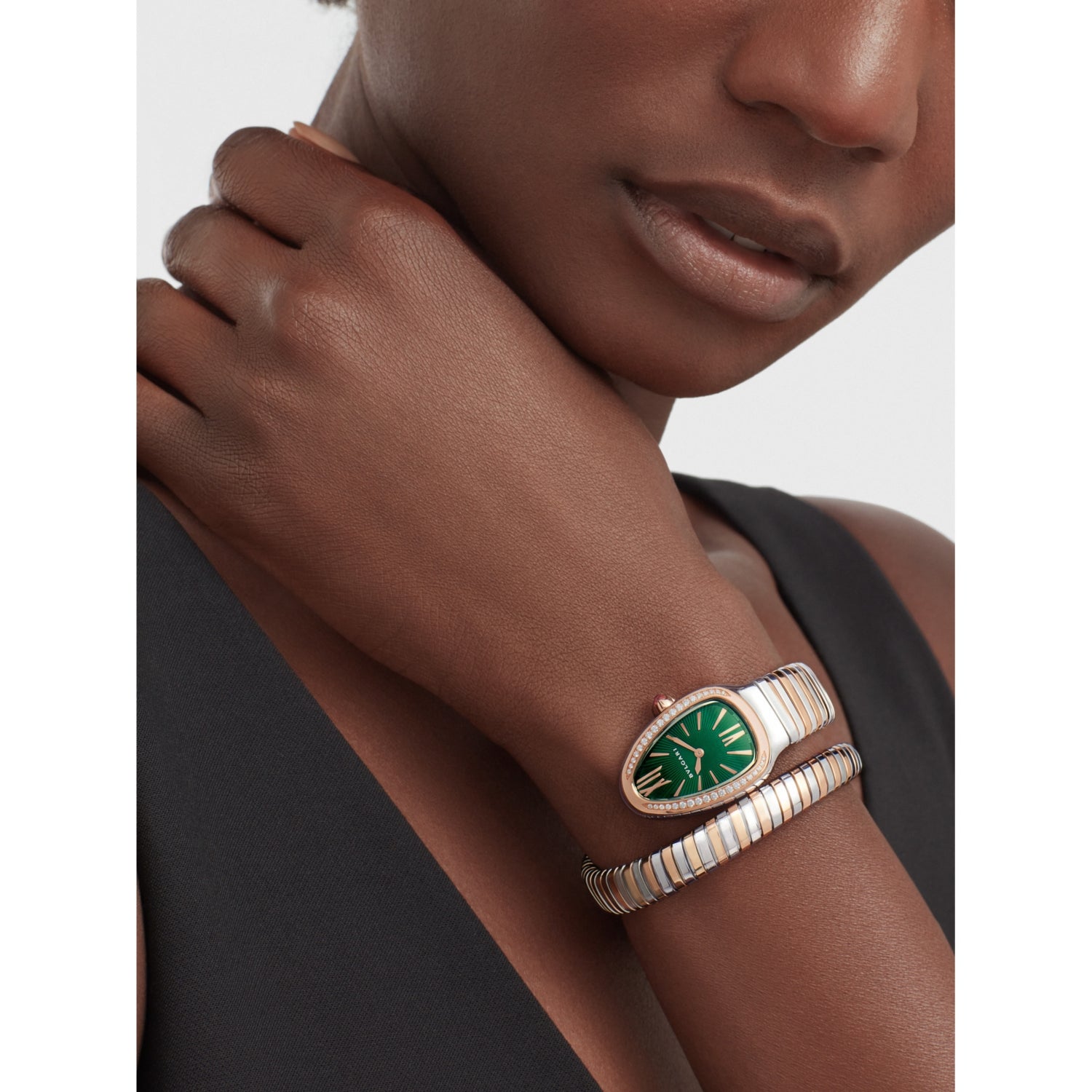 Bvlgari Serpenti Tubogas 18ct rose gold diamond watch 35mm, UK version