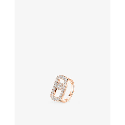 selfridges Messika So Move Pavé 18ct Gold and 0.6ct Diamond Ring- Buy online at McGrocer