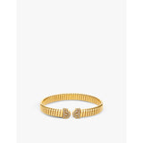 Bvlgari Tubogas 18ct yellow-gold and 0.35ct brilliant-cut diamond bracelet - S