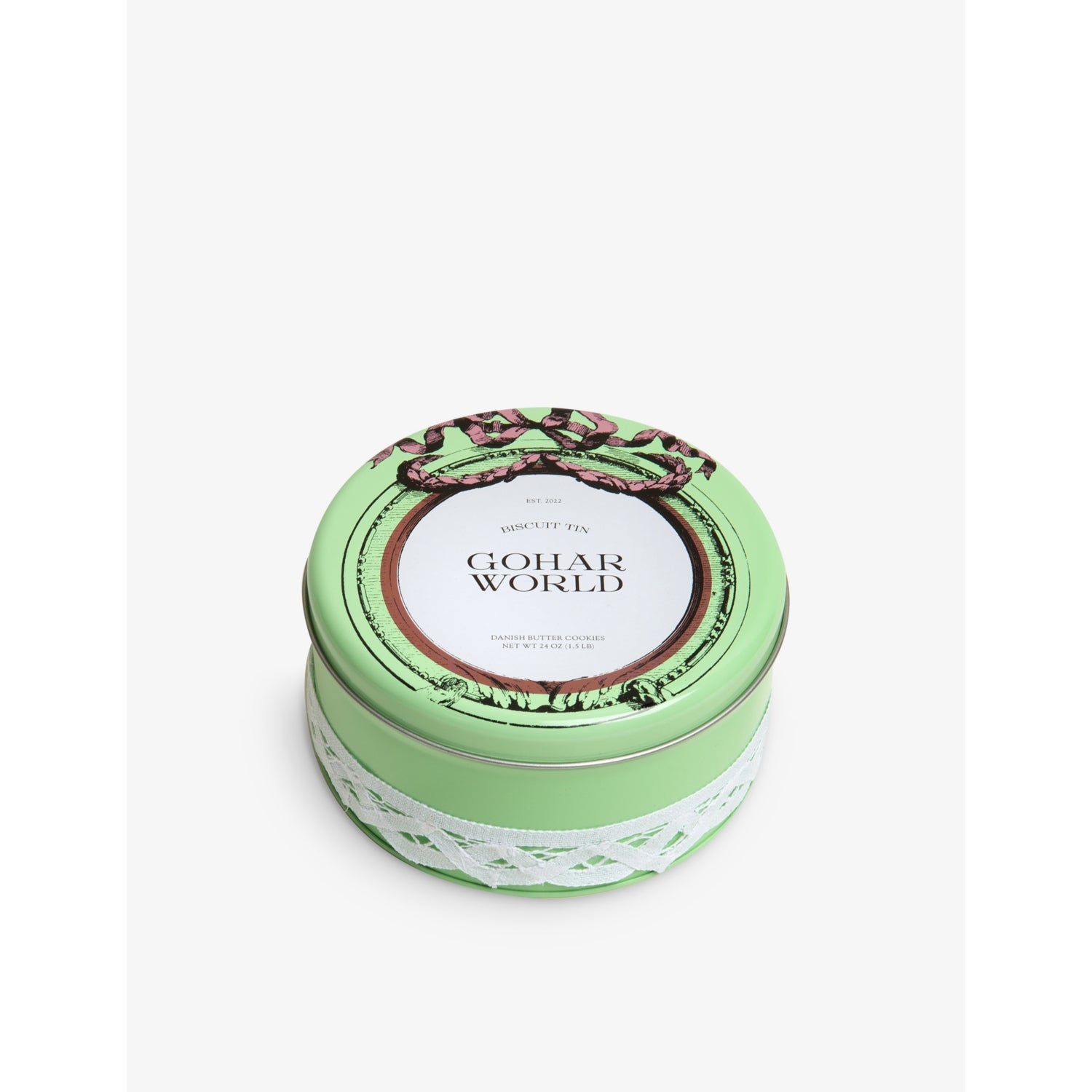 Gohar World unscented soy wax candle biscuit tin 13cm - British product