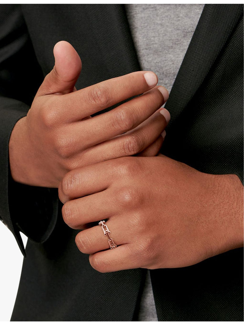 Tiffany HardWear micro link ring 18ct rose gold, UK version