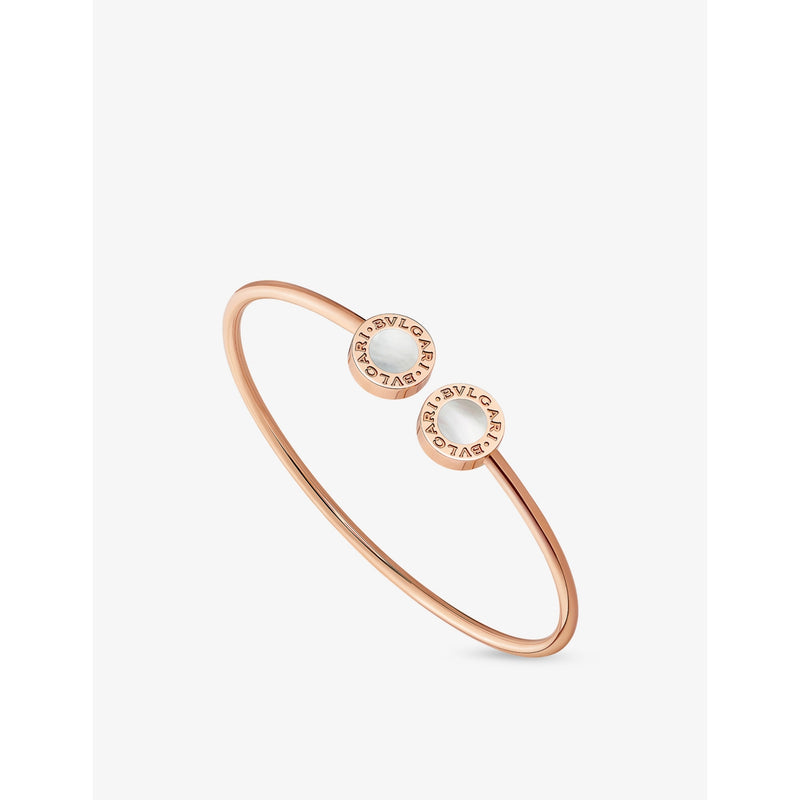 Bvlgari 18ct rose-gold mother-of-pearl cuff bracelet, imported from the UK