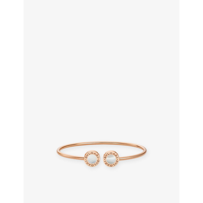 Bvlgari 18ct rose-gold mother-of-pearl cuff bracelet, imported from the UK