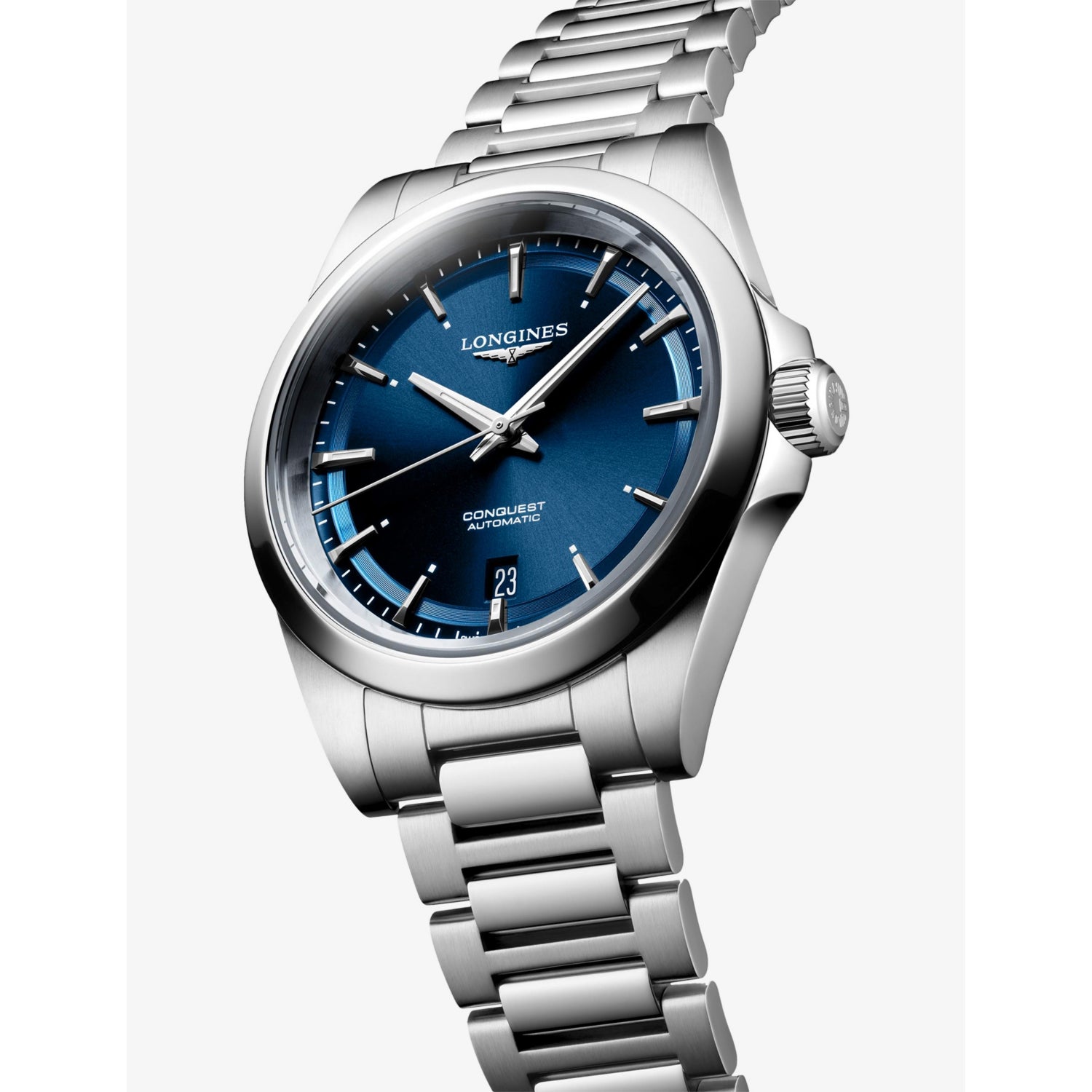 Longines Conquest 38mm stainless steel automatic watch, imported from the UK