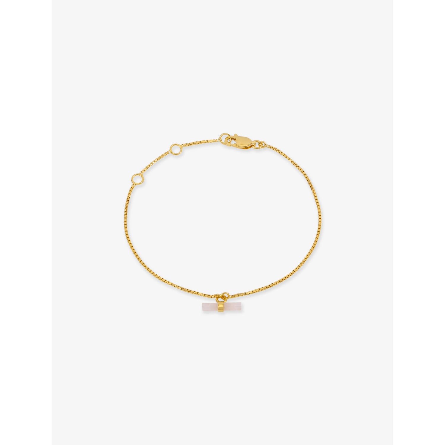 Rachel Jackson Mini Love T-Bar rose quartz bracelet - British product