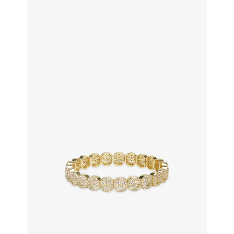Lisa Gozlan pavé Happy Face bracelet with cubic zirconia, UK version
