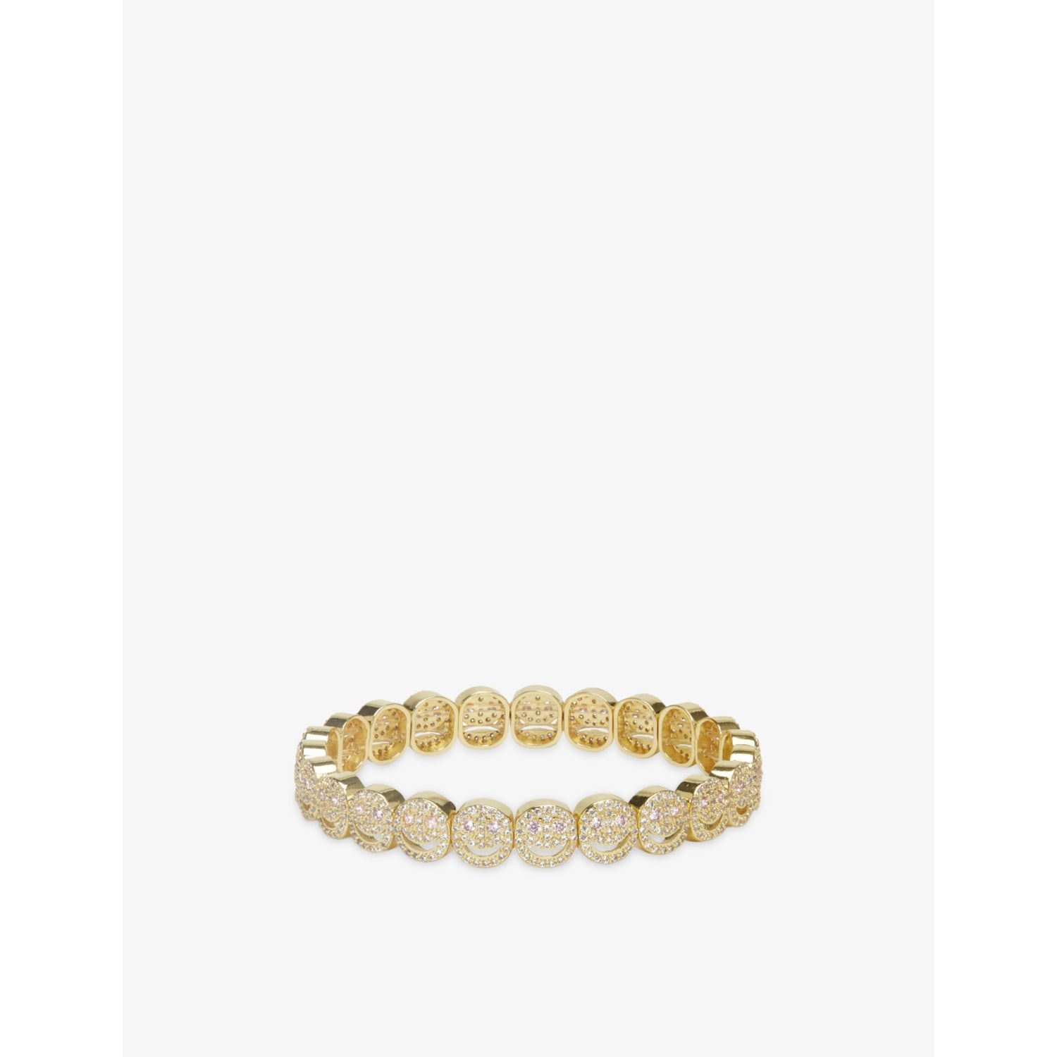 The Pavé The Happy Face 18ct Yellow Gold Plated Brass And Cubic Zirconia Bracelet - 6in