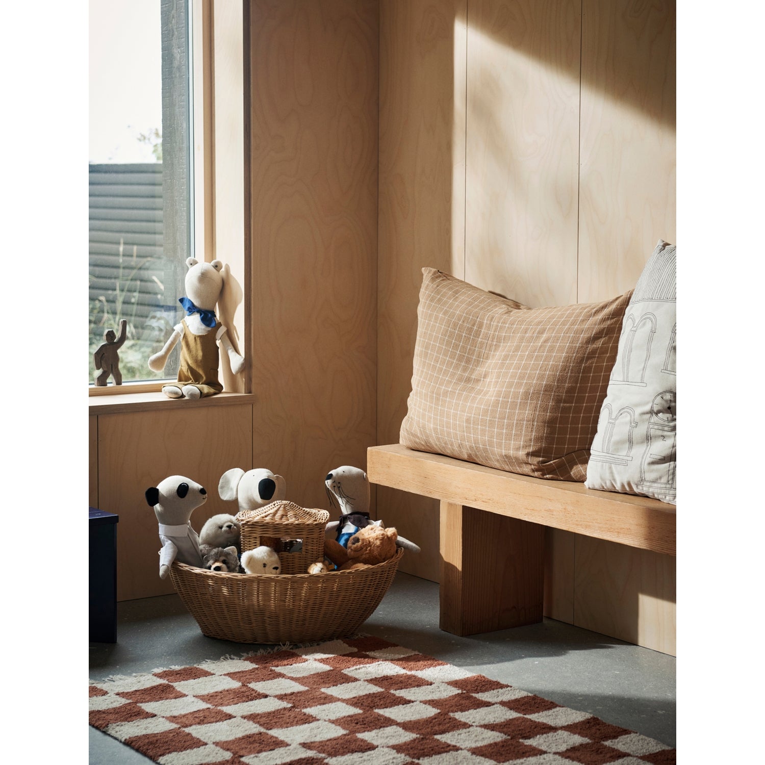 ferm LIVING checked cotton rug 80x150cm (British brand)
