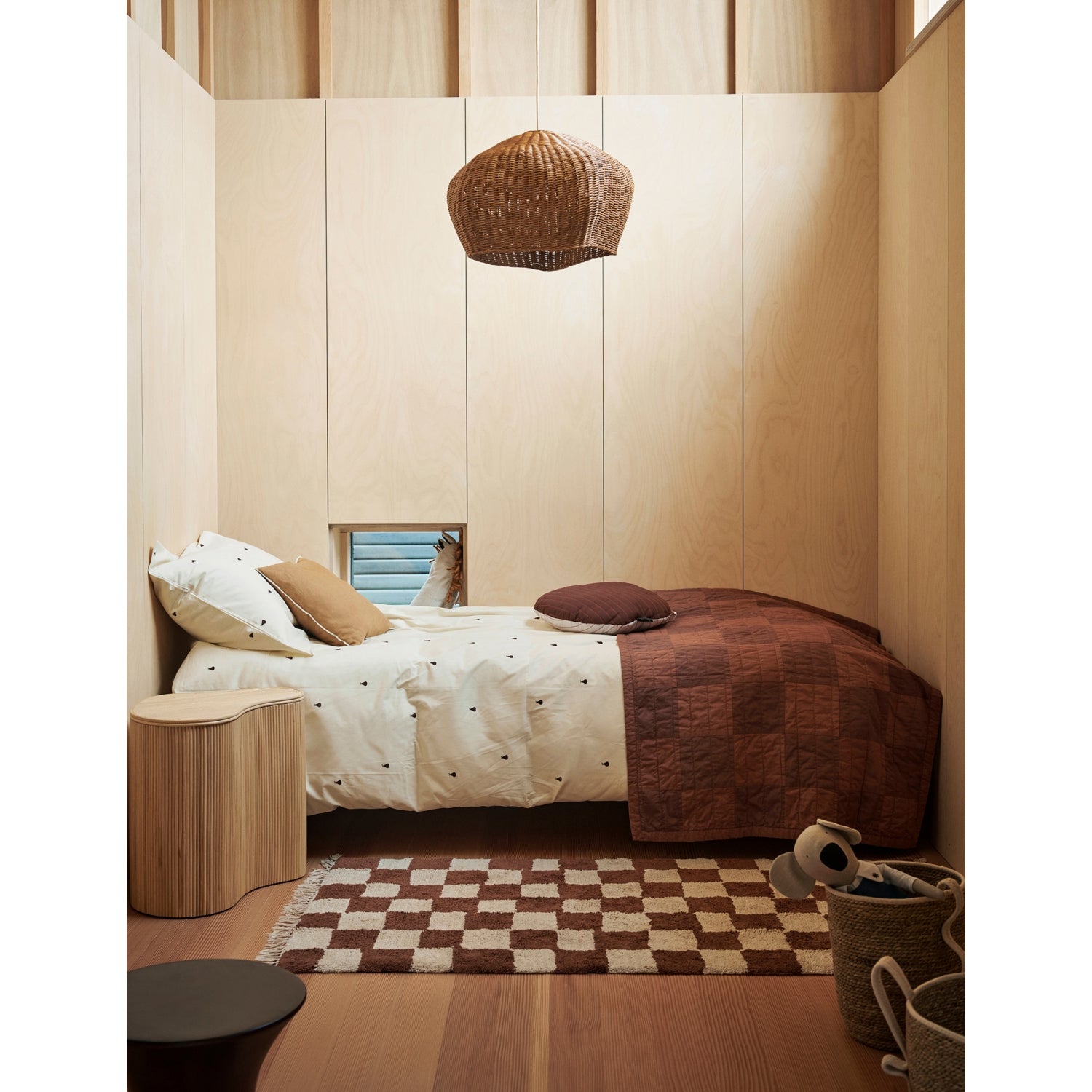ferm LIVING checked cotton rug 80x150cm (British brand)