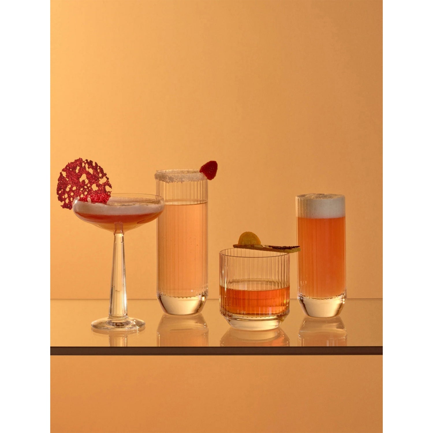 NUDE Big Top whiskey crystal glasses set of 4 (British brand)