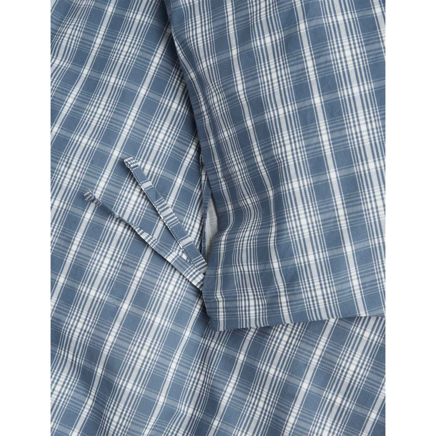 Tekla 100% cotton percale checked super-king duvet cover, UK version
