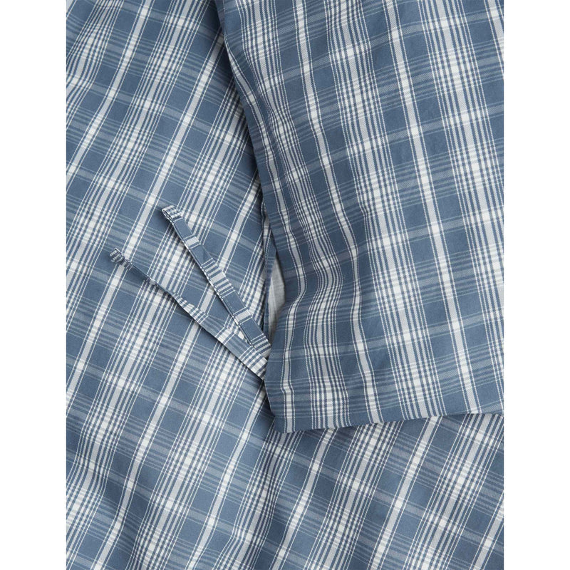 Tekla 100% cotton percale checked super-king duvet cover, UK version