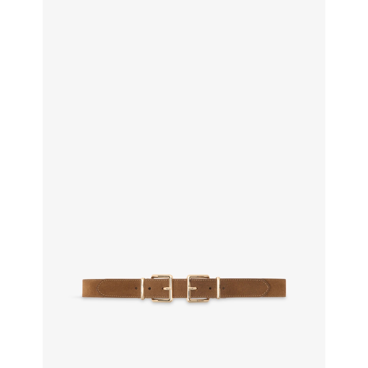 Maje suede belt with double buckle and gold-tone hardware, UK version
