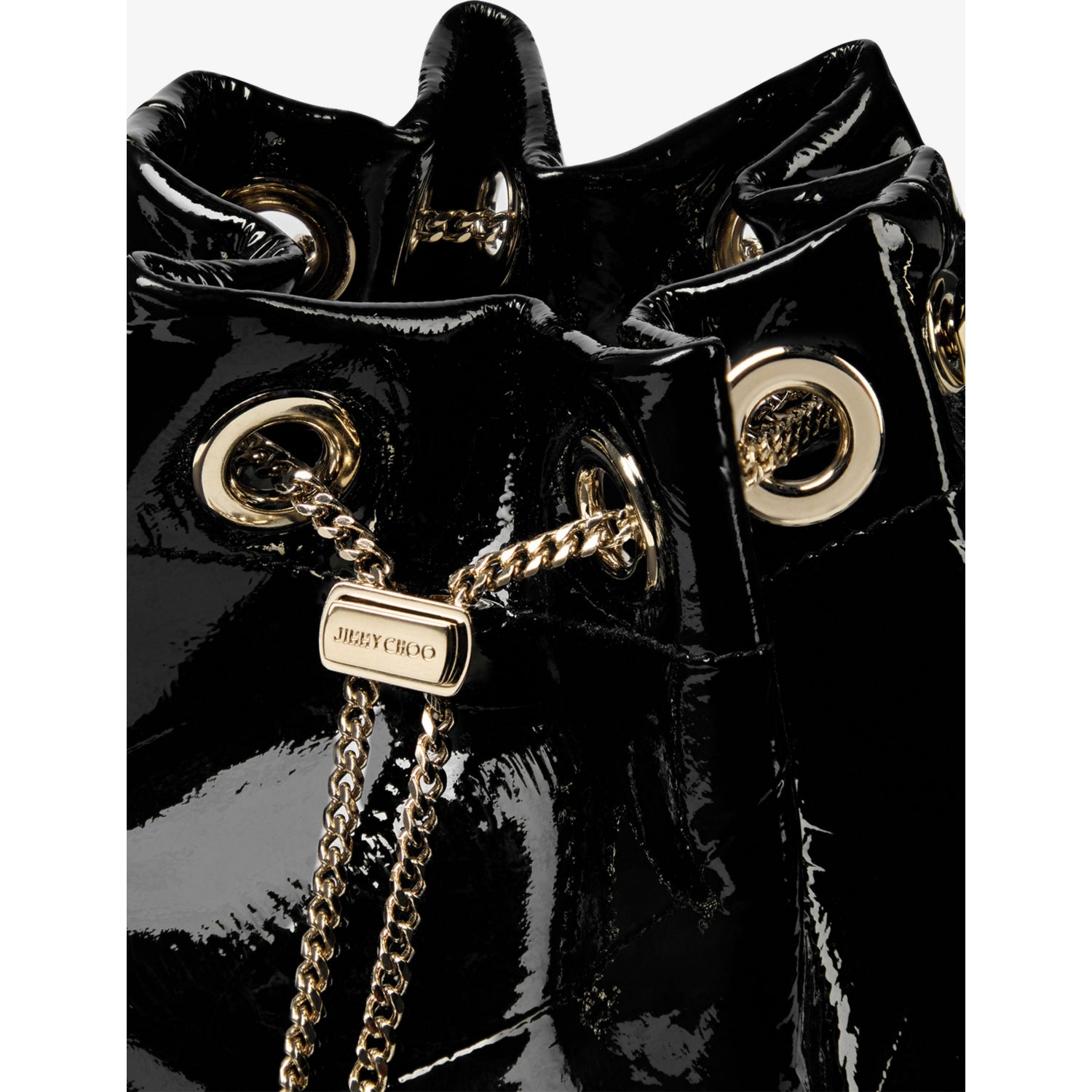 Jimmy Choo Bon Bon shiny leather bucket bag (British brand)
