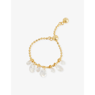 selfridges Crystal Haze Eterna 18ct Yellow-Gold Plated Brass and Cubic Zirconia Ring, One Size- Buy online at McGrocer