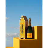 Veuve Clicquot Brut Yellow Label 750ml champagne with Arrow tin (British brand)