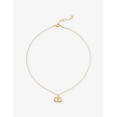 selfridges Valentino Garavani Ovalette Brass Necklace- Buy online at McGrocer