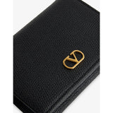 Valentino Garavani VLogo Signature leather card holder grain texture (British brand)