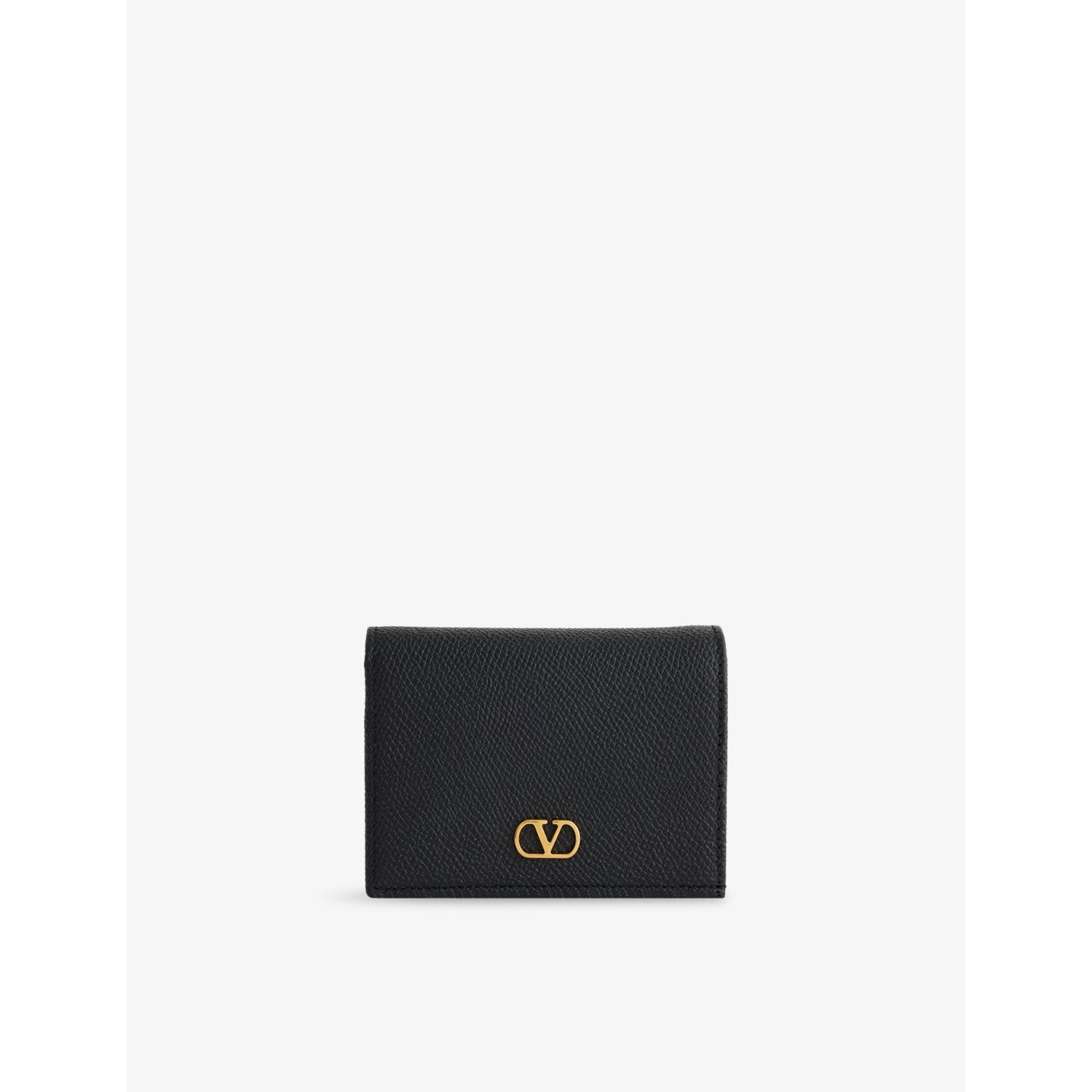 Valentino Garavani VLogo Signature leather card holder grain texture (British brand)