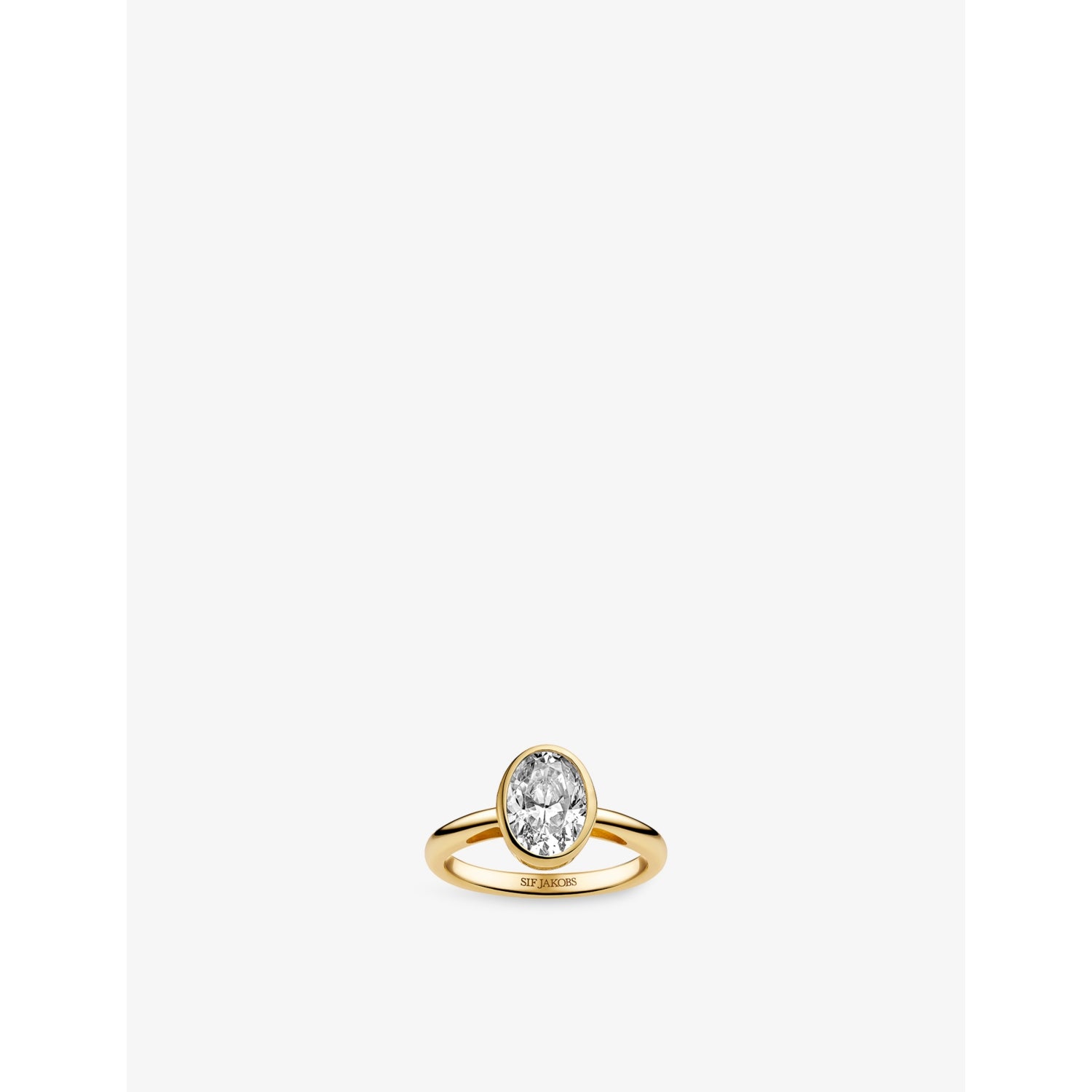 Sif Jakobs Sardinien oval gold-plated ring with zirconia, UK version