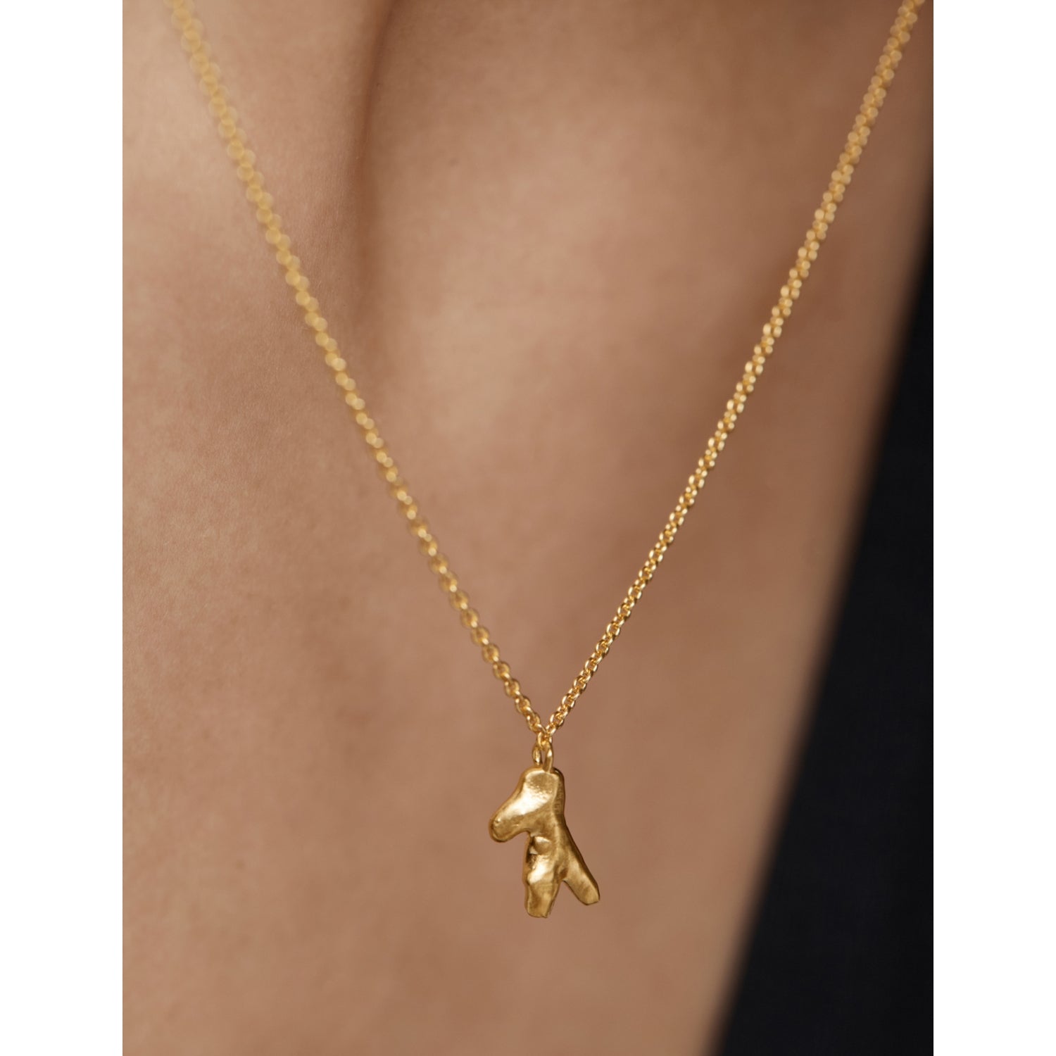 Monica Vinader small gold-plated pendant necklace (British brand)