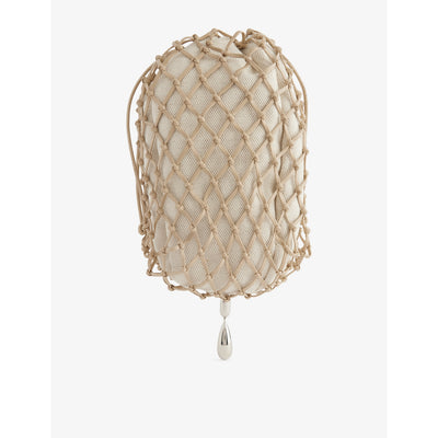 selfridges Savette Macrame Leather Pouch 22cm x 16cm x 16cm- Buy online at McGrocer