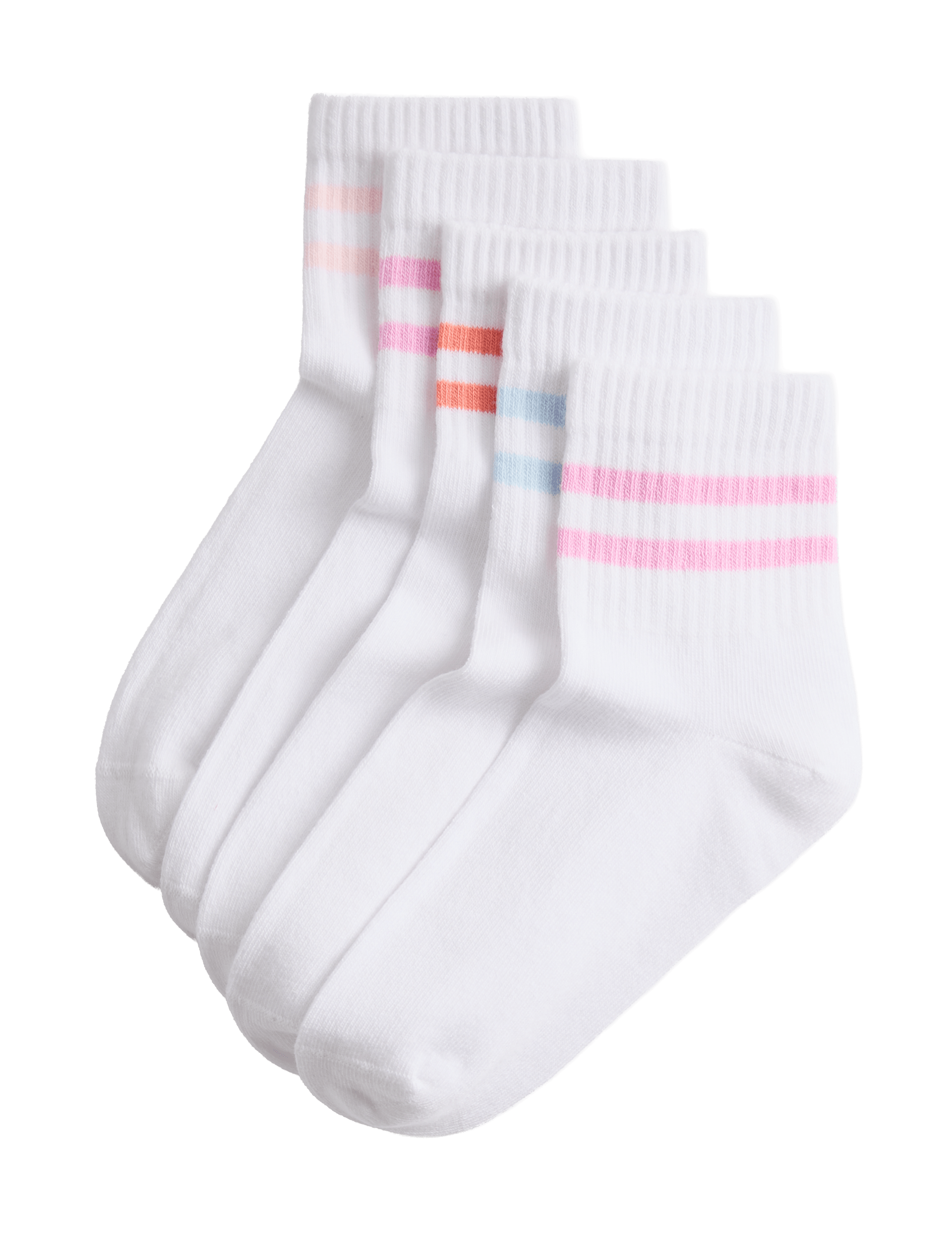 Ankle socks striped 5-pack sizes 6 Small-7 Large, imported from the UK