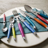 Laguiole iridescent steak knives with wooden block, imported from the UK