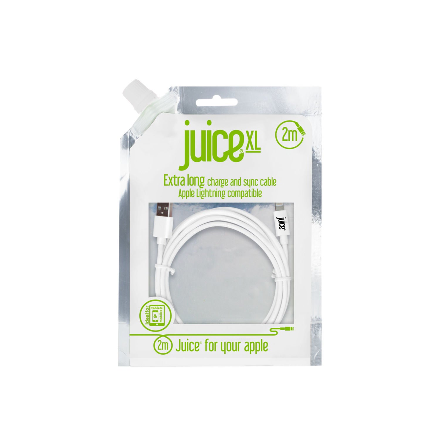 Juice white 2m Lightning Cable for Apple devices, UK version