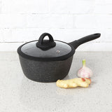 George Home black marble effect soft grip saucepan 20cm, UK version