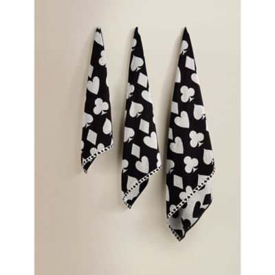 Black and white playing cards cotton bath sheet, UK version