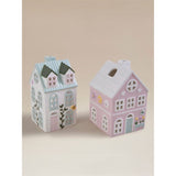Ceramic house tealight holders set of 2 - British product