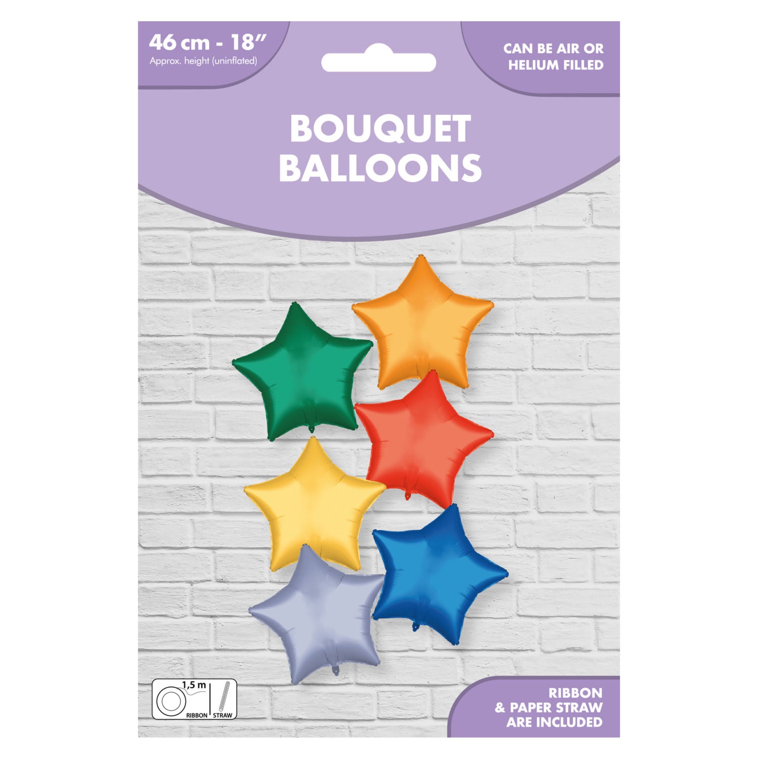 Stars foil balloon bouquet pack 46cm (British brand)