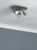 BHS Silver 3 Light Spotlight Ceiling Light (British brand)