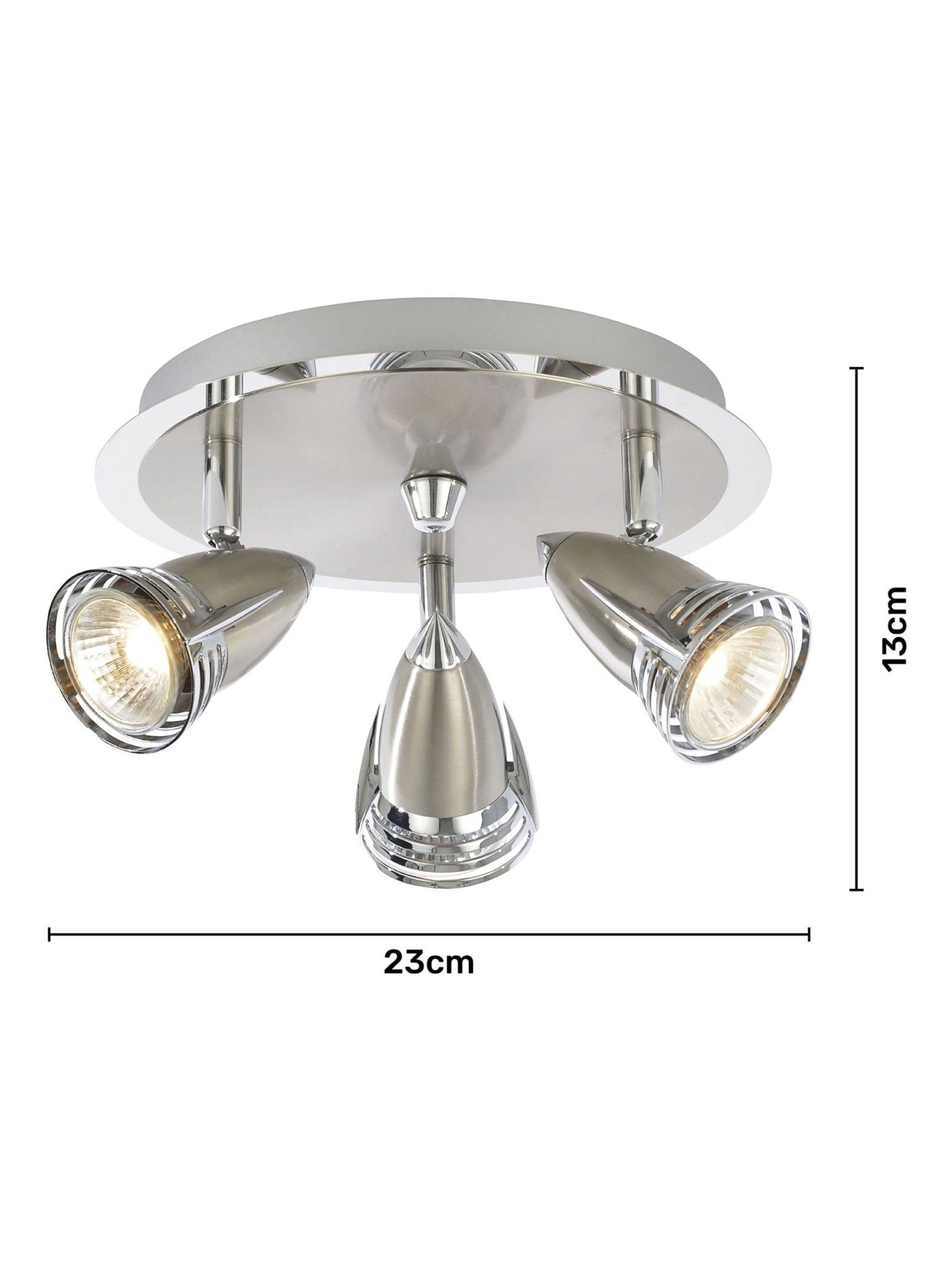 BHS Silver 3 Light Spotlight Ceiling Light (British brand)